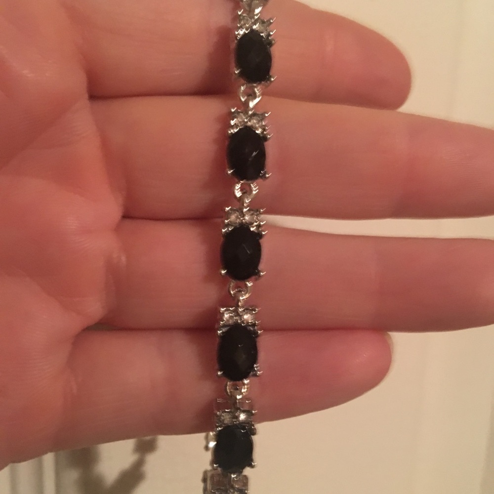 Black and clear stone bracelet